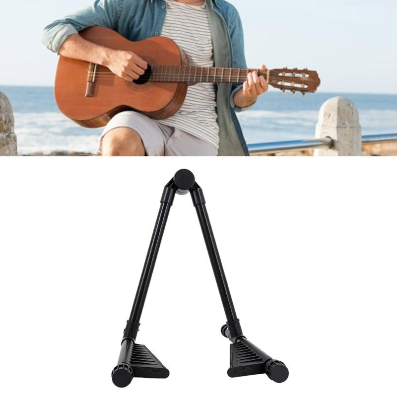 Folding Guitar Stand for Studio Use and Home Practice, Adjustable ABS Floor Holder for Daily Guitar Storage and Quick Pickup for Teaching Rooms
