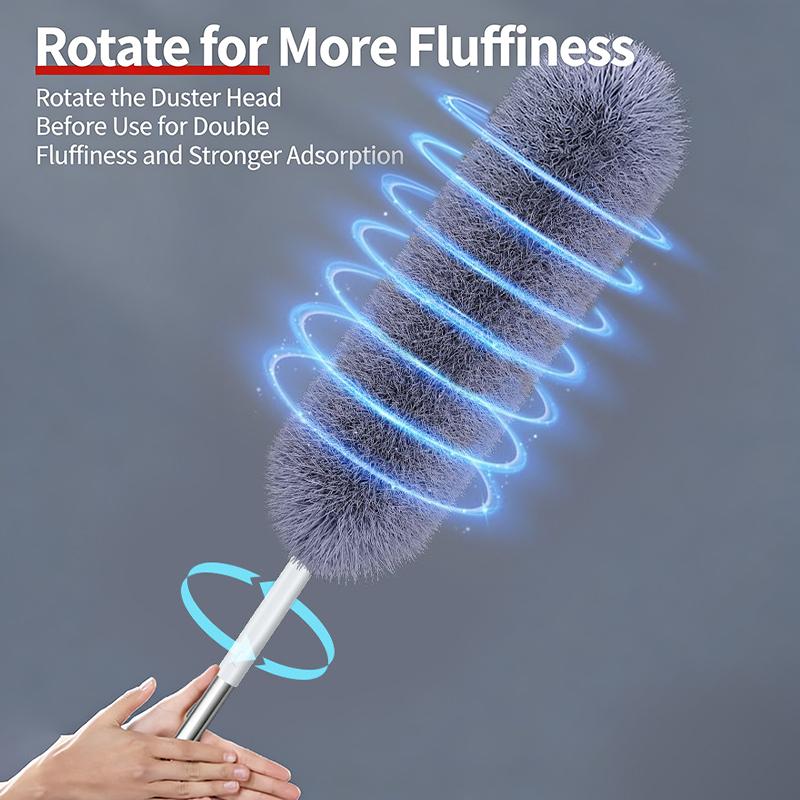 Microfiber Ceiling Fan Duster Extends Up To Long Handled Dust Locking Reusable And Cleaner Brush For Effortless Cleaning