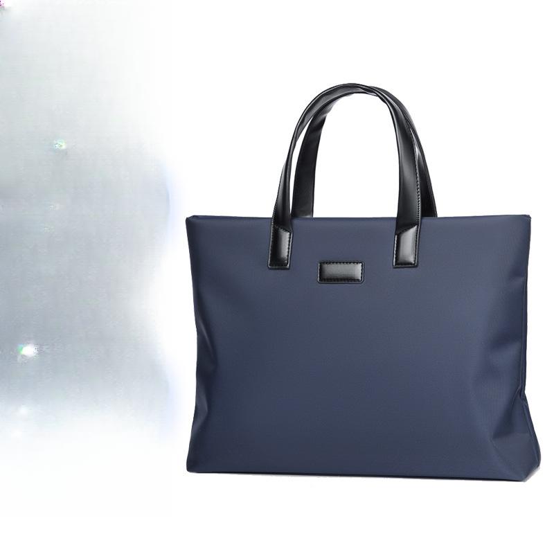Fashionable Men's Briefcase Portable Casual Women's File Bag Commuting Waterproof Computer Bag Oxford Cloth Conference Bag