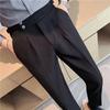 Naples Men's Loose Straight-Leg Trousers - 2025 Spring/Autumn Casual Korean Style, Trendy Business Pants