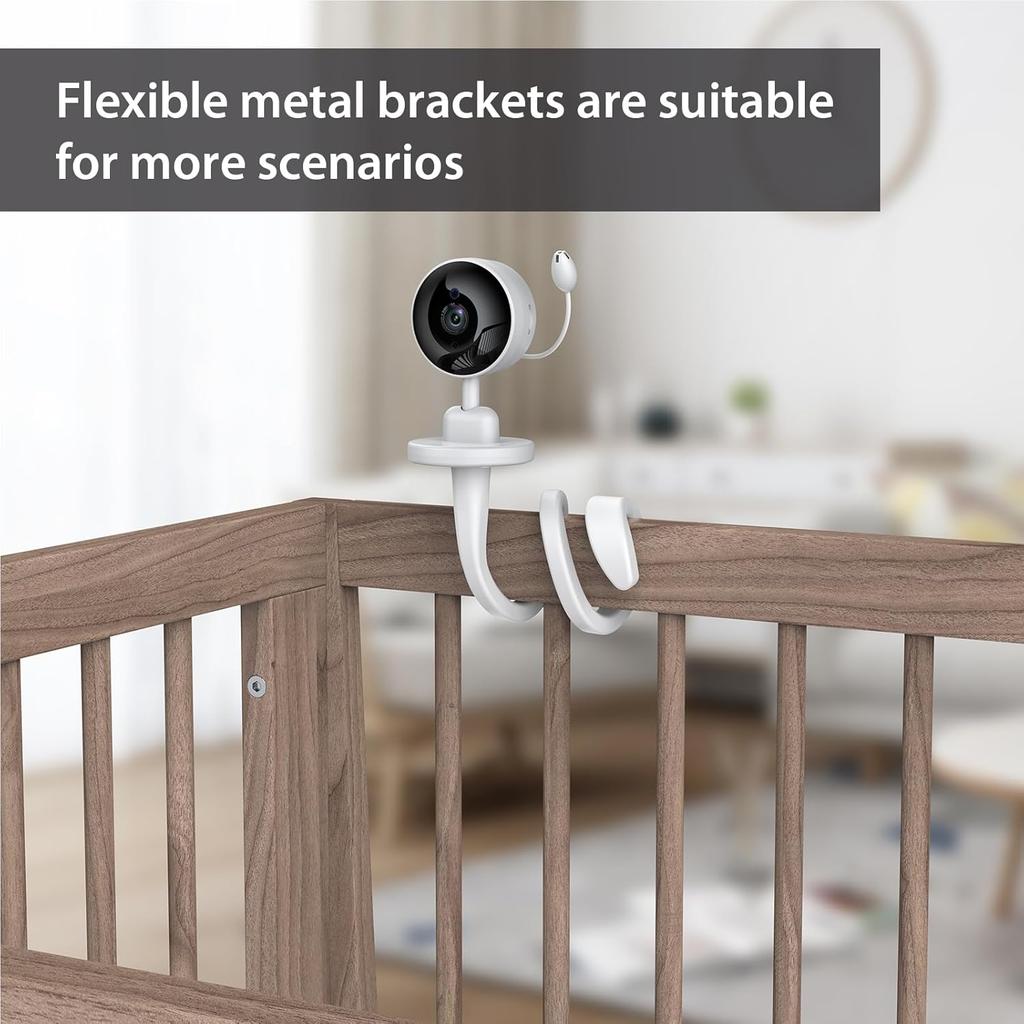 Baby Monitor with Camera and Audio, 2K WiFi Indoor Video Baby Camera with Mount, Motion & Cry Detection, Temp & Humidity Sensor, Night Vision, 2 Way