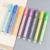 8pcs/set Colorful Double Line Pen Highlighter Fluorescent Marker Candy Color Student Multicolor Hand Note Pen For School Poster