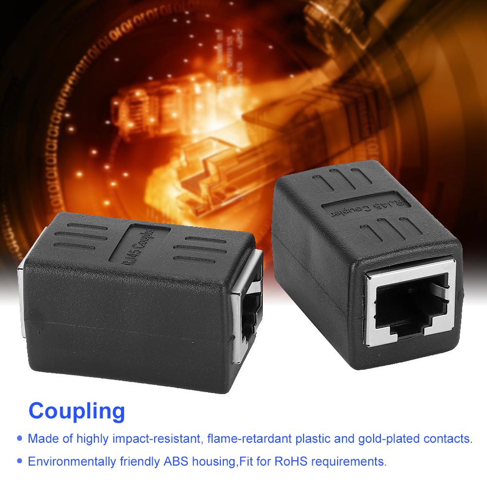 2PCs Cable Coupler RJ45 LAN Connector Embedded Type Female to Female Adapter for Cat7   Cat6   Cat5e