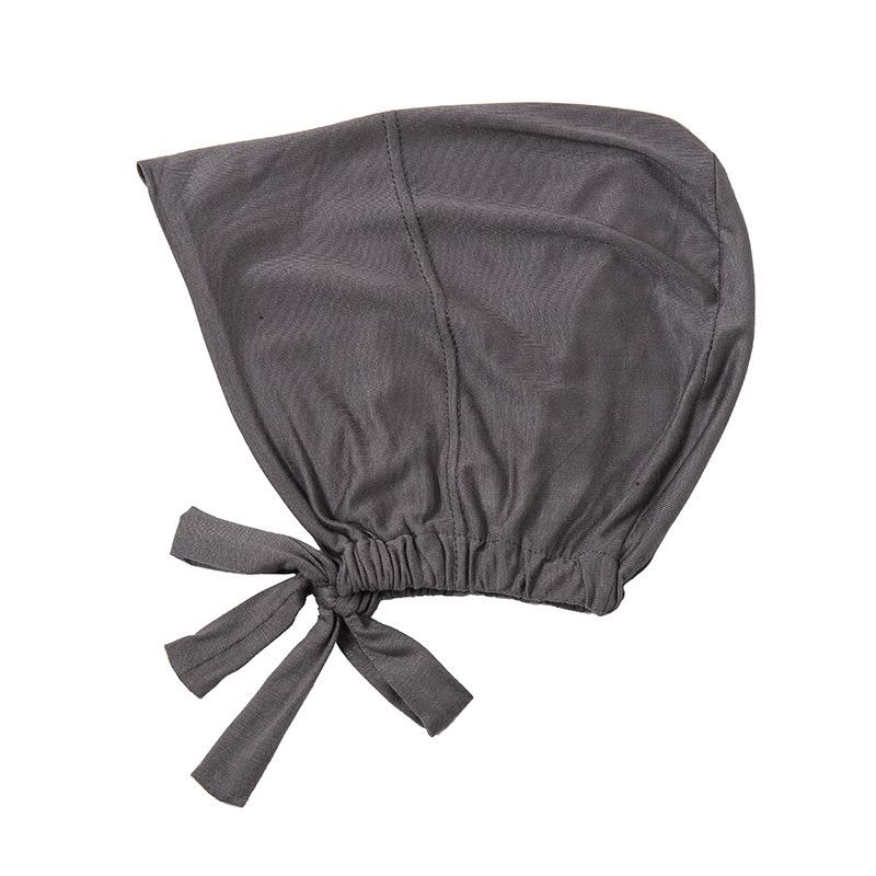 Modal Mercerized Cotton Elastic Drawstring Base Cap Solid Color Women's Hijab