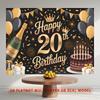 Party Backdrop Birthday Crown 20Th Photo Booth Background Wall Decor
