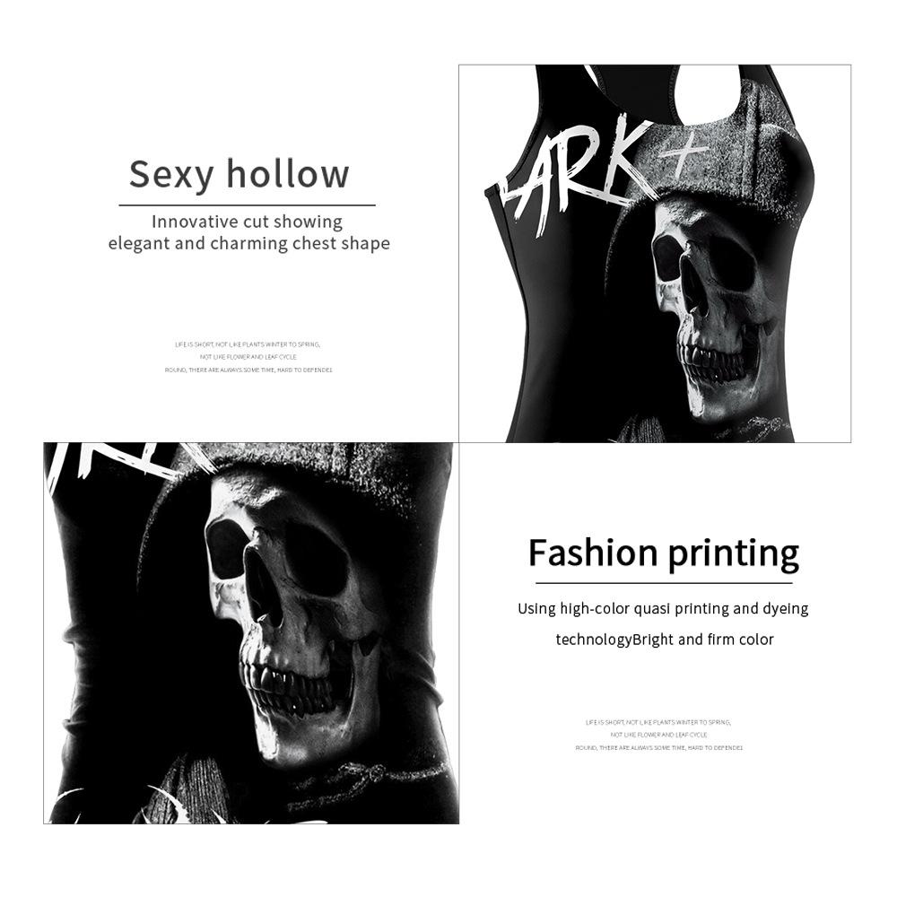 Summer Halloween New Skull Digital Printing I-shaped Vest Yoga Clothes Thin Breathable Top Women