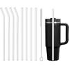 8 Pack Replacement Clear Straws for Stanley 20 oz 14oz Tumbler, 8.85 inch Reble Plastic Straws for Yeti 30oz 25 oz 26 oz 20 oz Tumbler, Mason Jar