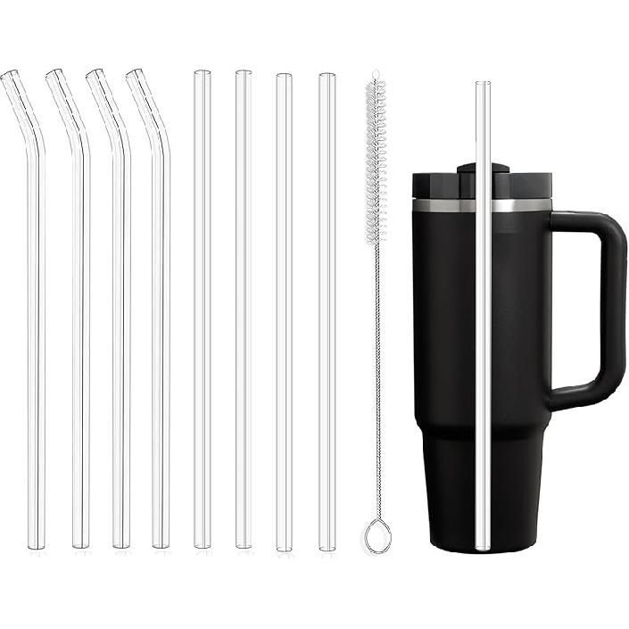 Набор из 8 прозрачных сменных соломинок для стакана Stanley 20 унций 14 унций, 8,85 дюйма многоразовые пластиковые соломинки для стакана Yeti 30 унций 25 унций 26 унций 20 унций, банки Mason 30OZ