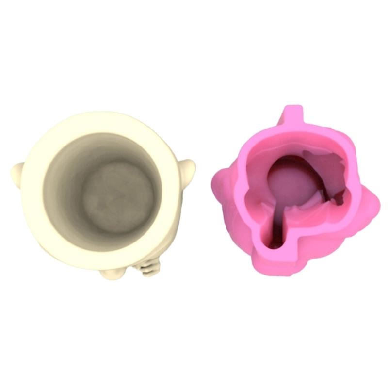 Cute Portrait Gypsum Flower Pot Silicone Mold Epoxy Resin Casting Mold Succulent Vase Cement Clay Mold Pen Holder Mold