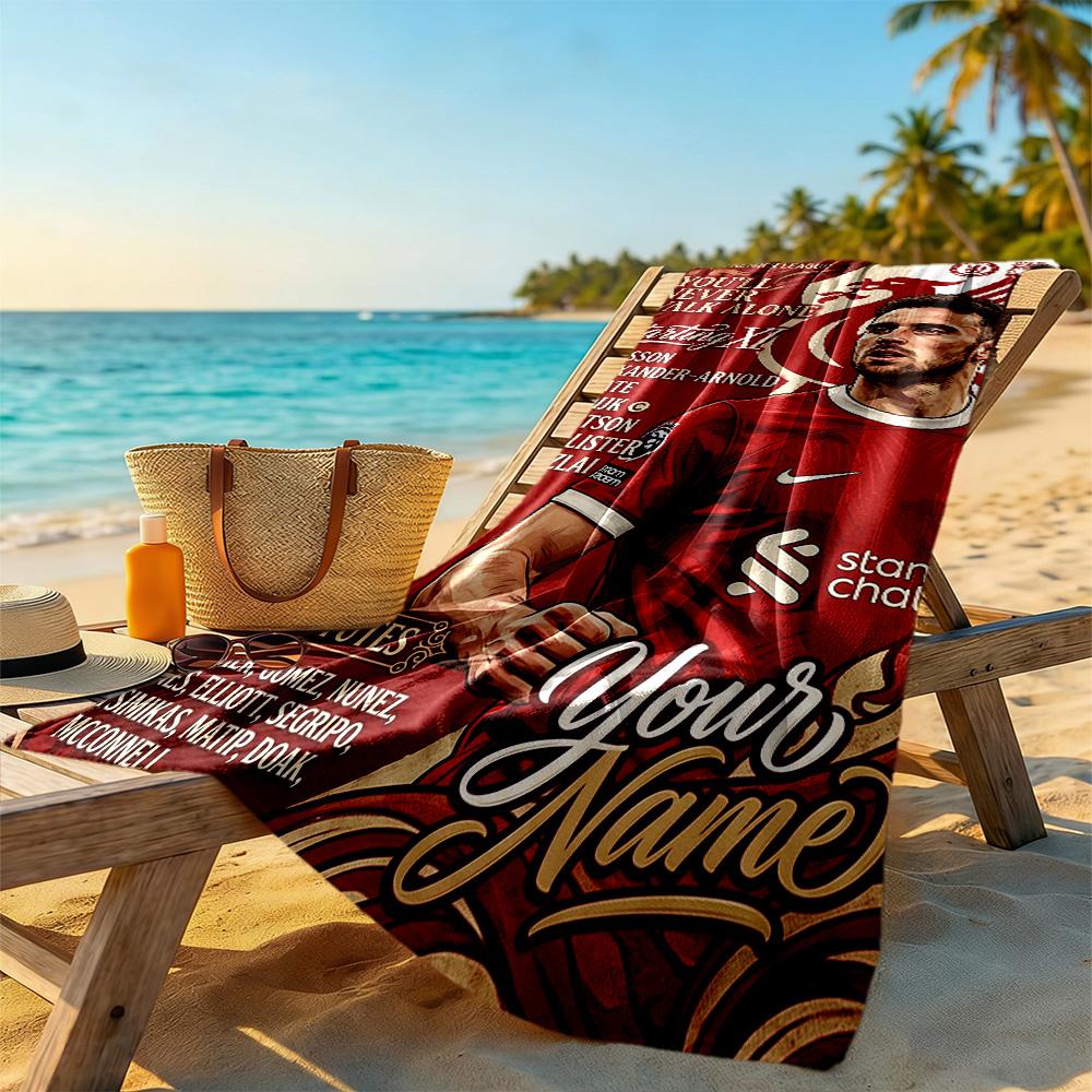 Liverpool Team Customize Text Beach Towel Soft Durable Quickdry