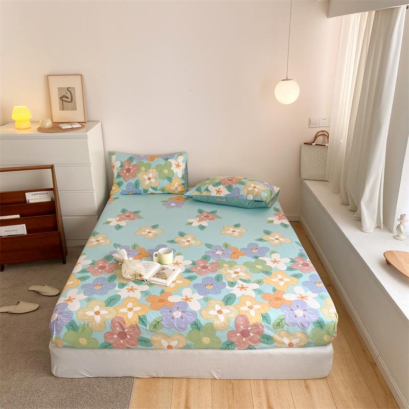 100% Cotton Fitted Sheet Cartoon Style Bed Cover Skin-friendly Bedsheets Single Size Bed Linen Sabanas Para Cama (No Pillowcase)
