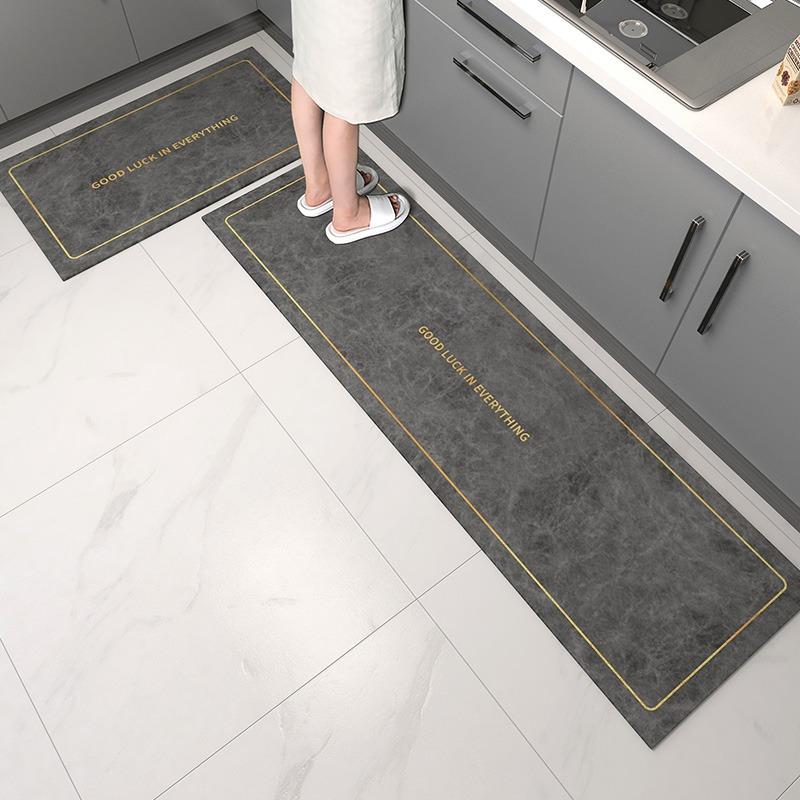 Rug for Kitchen Floor Mat Water-absorbing Non-slip Foot Mats Runway Long Carpet Black Carpets Minimalist Home Decoration Rugs