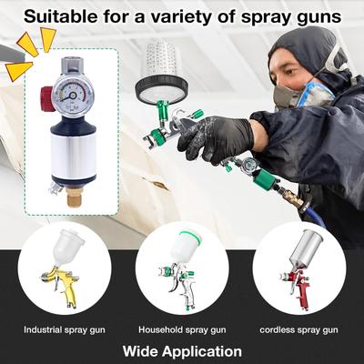 Luftregler Luftfilter Spritzpistole Luftregler Manometer Luftsprüh-Inline-Wasserabscheiderfilter Farbspritzpistolenregler
