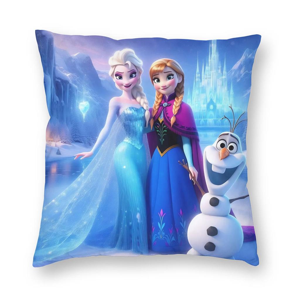 Elsa and Anna Frozen Pillowcase Double-sided Printing Polyester Cushion Cover Decorations  Throw Pillow Case Cover Home Zipper