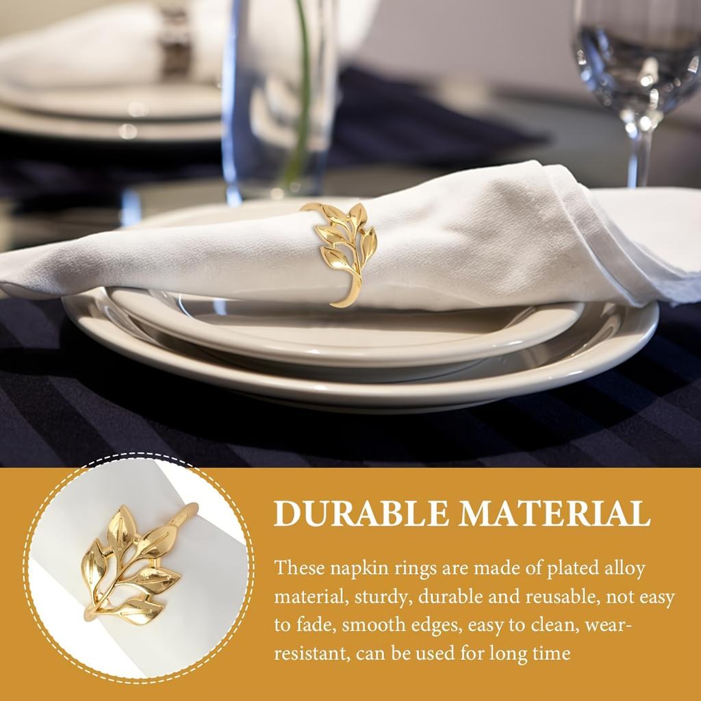 Goldene Serviettenringe - Wiederverwendbar & Langlebig für Hochzeiten, Partys, Weihnachten & mehr. Leicht zu reinigen, glatte Kante. Perfekt für Tischdeko!
