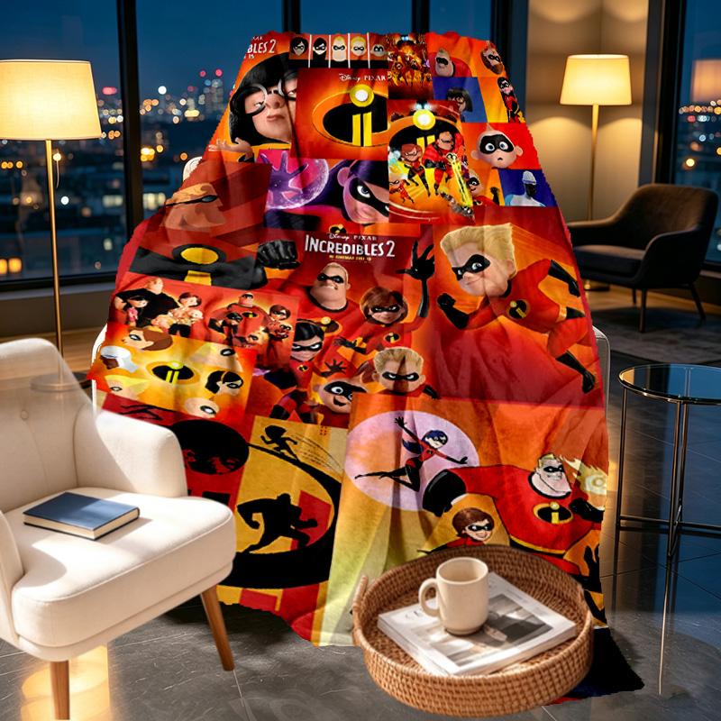 Incredibles Print Blanket - Soft & Comfortable, for Bedroom, Travel, Sofa, Home Decoration - Birthday Christmas Gift for Friend