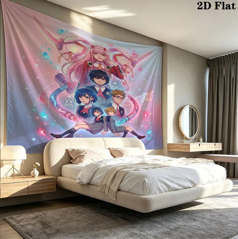 Franxx Wall Tapestry Aesthetic Wall Hanging Printed Fabric Blanket Decorative Tapestries For Bedroom Living Room Home Decor