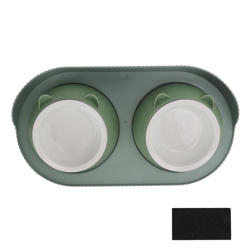 Ceramic Pet Bowl Set Food Grade Anti Splash Double Food Water Bowls for Cats Dogs Kittens and