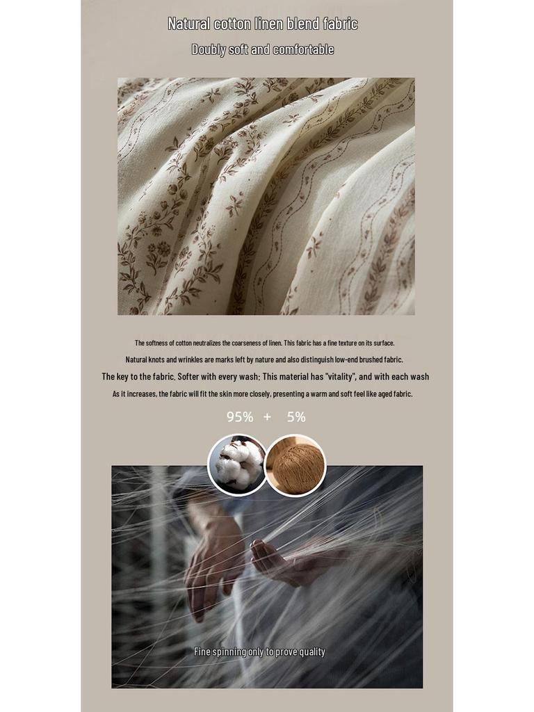 2026 Spring/Summer French Chic Cotton Linen Cooling Quilt for Dorms and Homes