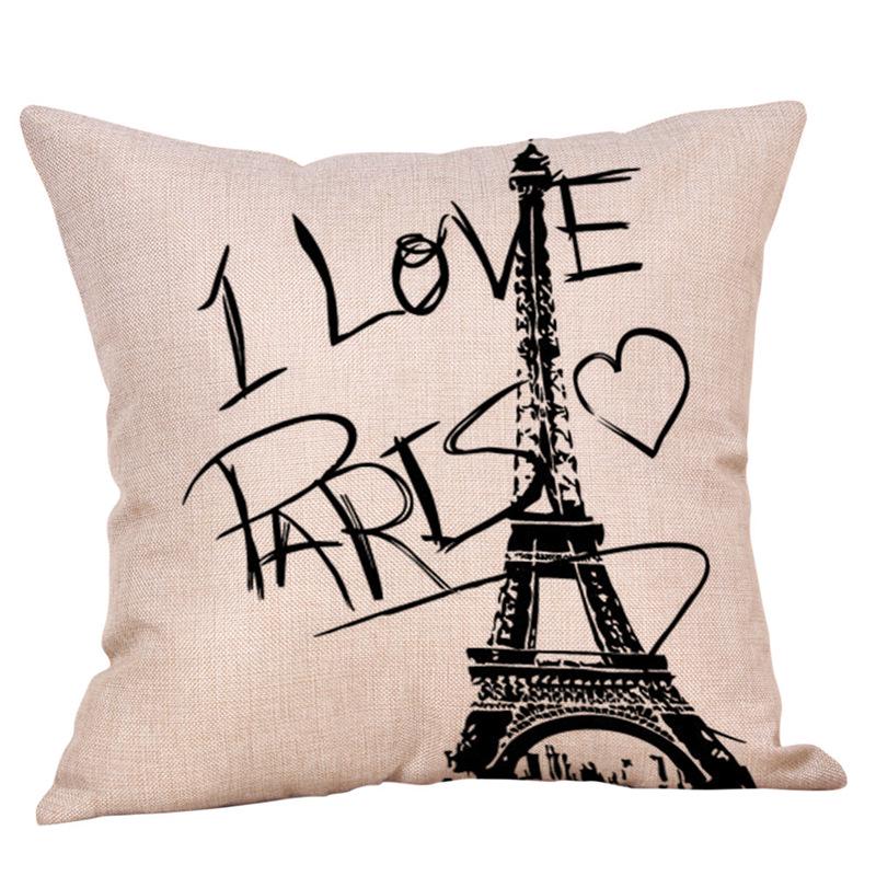 Bicycle Pattern Digital Print Pillowcase Linen Throw Cushion Cover