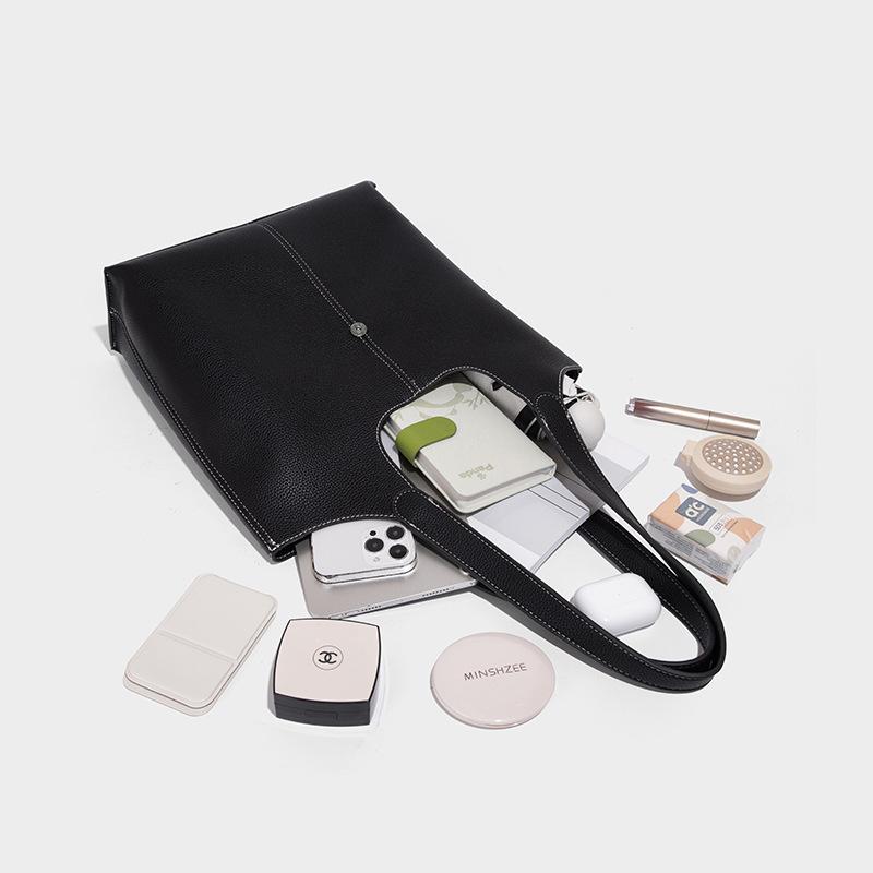 2025 New High-End Large Capacity Tote Bag for Women, Lychee Pattern Shoulder Underarm Bag, Handbag for Commuting