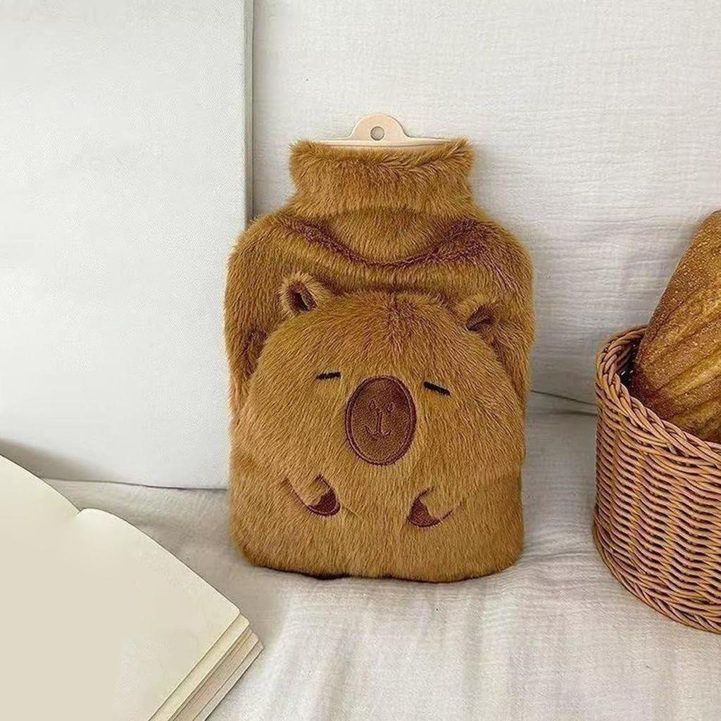 Hot Water Bag 1000ml  Soft Hot Water Bottle Winter Hand Warmer Capybara  Water Bottle Portable Waist Hand Bed Warm Bottles