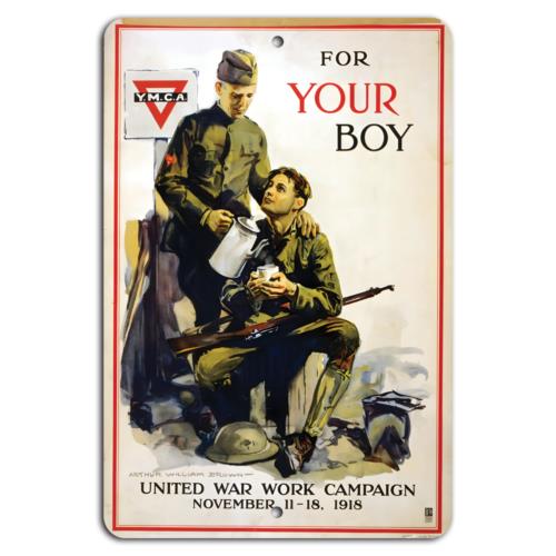 

Support Our Boys United War Work Campaign Aluminumtin sign 20x30cm（7.8x11.8inch）