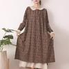 Japanese Mori Girl Spring Autumn Women Cotton Linen Dress Peter Pan Collar Floral Print Retro Dress Embroidery Hollow Out Elegant Vintage Dress