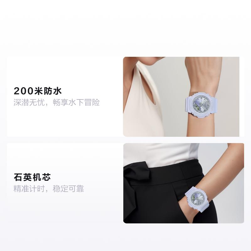 CASIO 200 meters waterproof Quartz resin strap women s watch silver dial GMA-P2100SG-2AJF серебряный