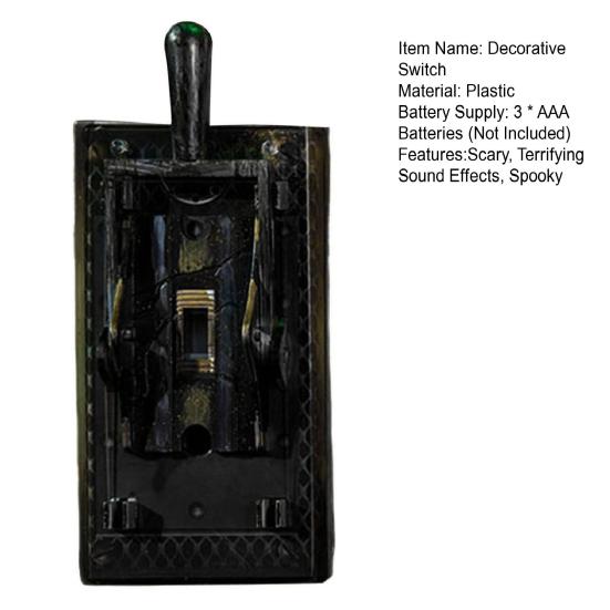 Terror-Switch Light Switch Cover Jump Scare Prank Decor for Halloween Screaming Sound Eerie Green Glow Spooky Haunted House Accessory