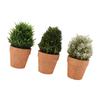 3PCS Artificial Potted Plants Set Plastic Indoor Small Fake Greenery Potted Plants for Home