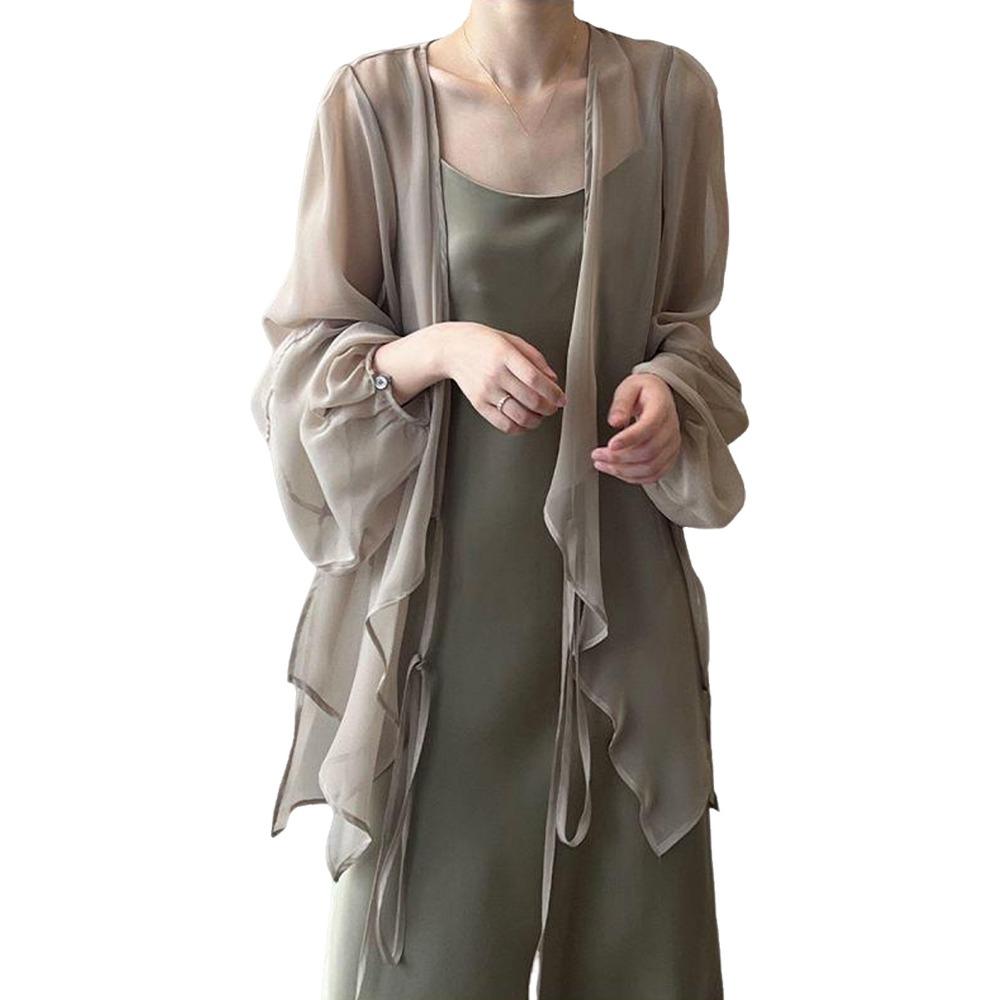 Chiffon Sonnenschutzhemd Damen Sommer Dünnes Französisches Oberteil Locker Kleiner Cardigan Drapierte Stola Jacke Paketpost