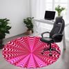 1pc Abstract Pattern Carpet for Office Non-Slip, Round Carpet, Soft & Comfortable, Carpet for Office, Lightweight Round Floor Mat