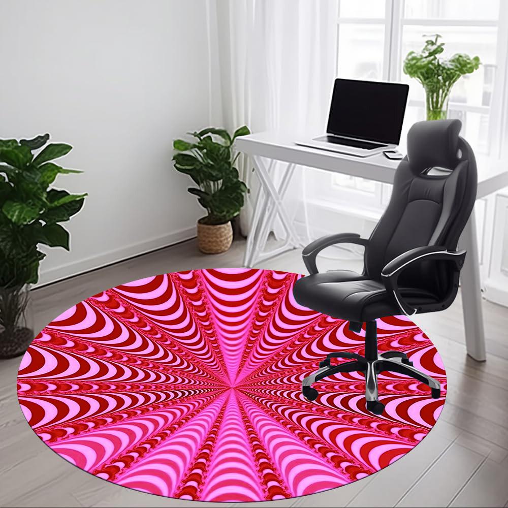 1pc Abstract Pattern Carpet for Office Non-Slip, Round Carpet, Soft & Comfortable, Carpet for Office, Lightweight Round Floor Mat