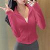 Sunscreen clothes New sports running jacket Outdoor running fitness top Women's training casual stand-up collar yoga clothes