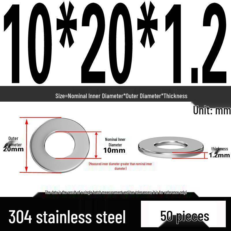 Thickened 304 Stainless Steel Flat Washer Spacer (M2-M36)
