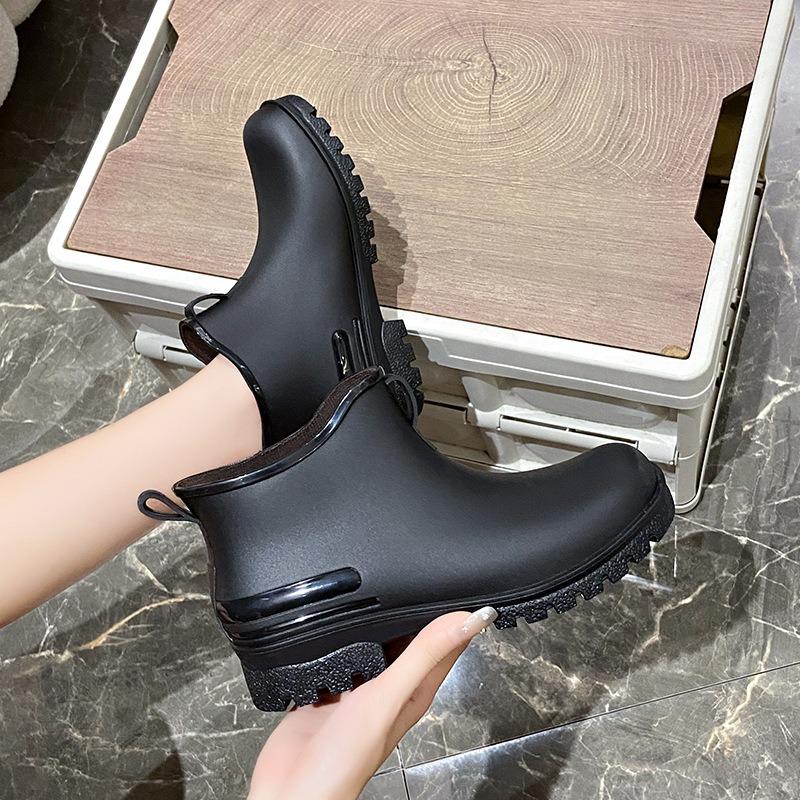 Low-tube Fashion Waterproof Rain Boots Outdoor Couples Non-slip Plus Velvet New Rain Boots Short-tube Women