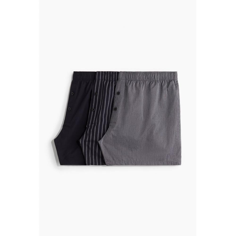 

Комплект из 3 шнурков HM Cotton Drawstring, темно-серые полоски