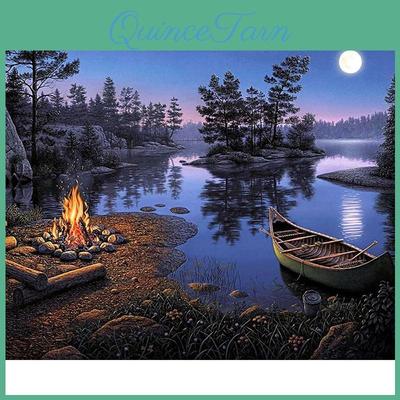 Full 5d Diamond Diy Painting Moonlight Boat Diamond Embroidery Full Lay Cross Stitch Home Decor Handmade Gift