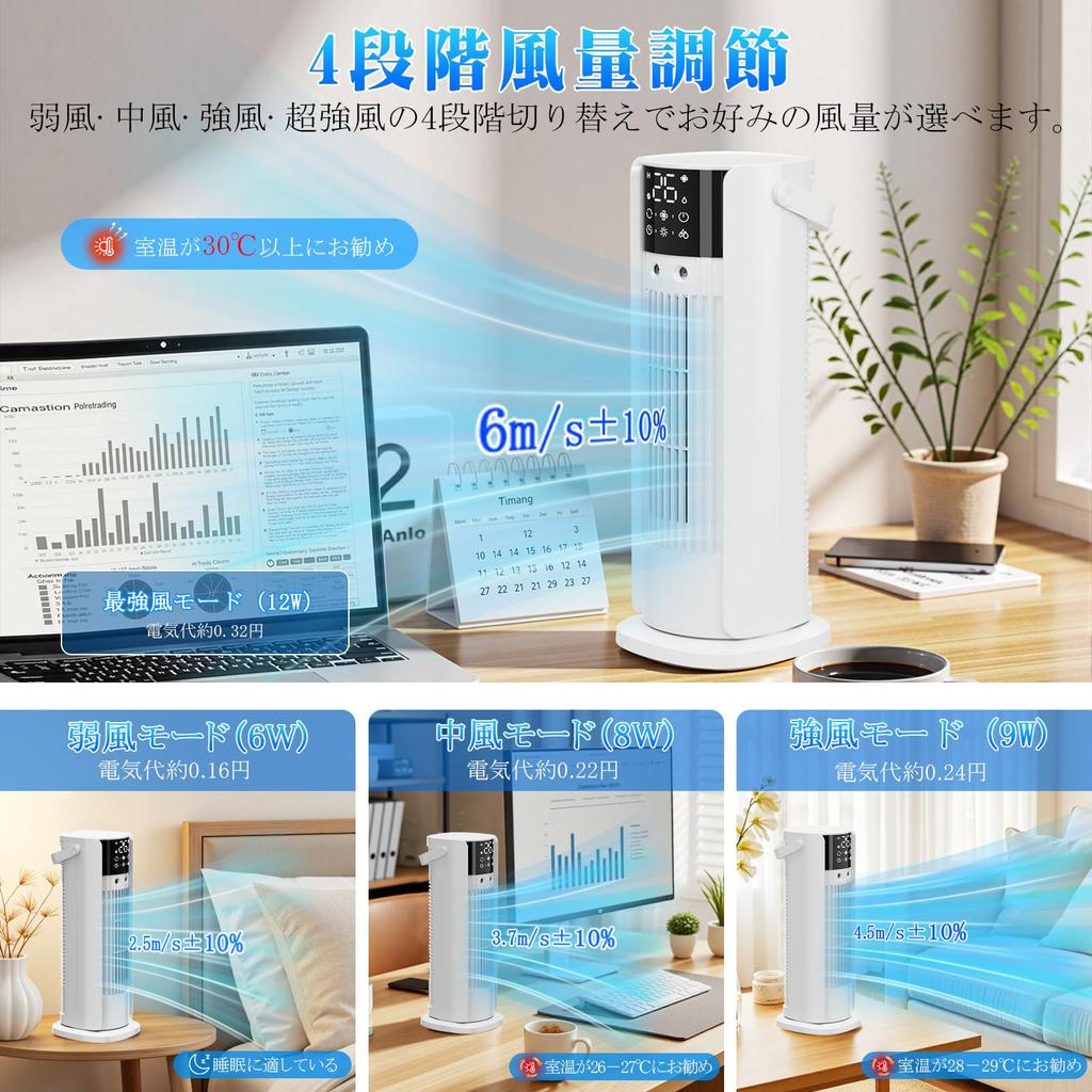 Tower electric fan functions in cooling air Cooling no tower DC double spray wind speed air automatic off ice storage 700mL water LED slim tabletop