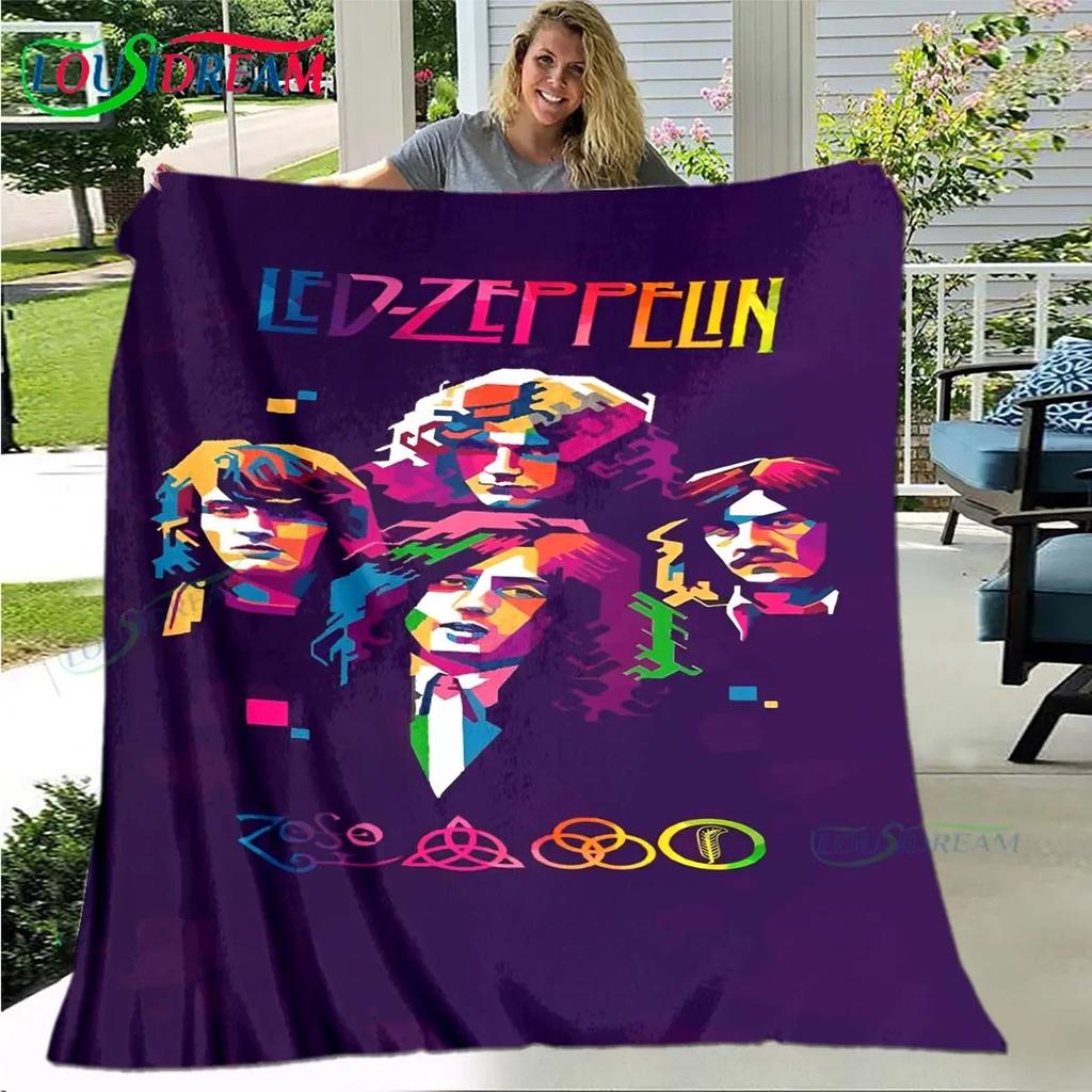 Pop Singer L-Led-Zeppelin Blanket,Flannel Throw Blanket for Home Bedroom Bed Sofa Picnic Office Hiking Leisure Nap Birthday Gift