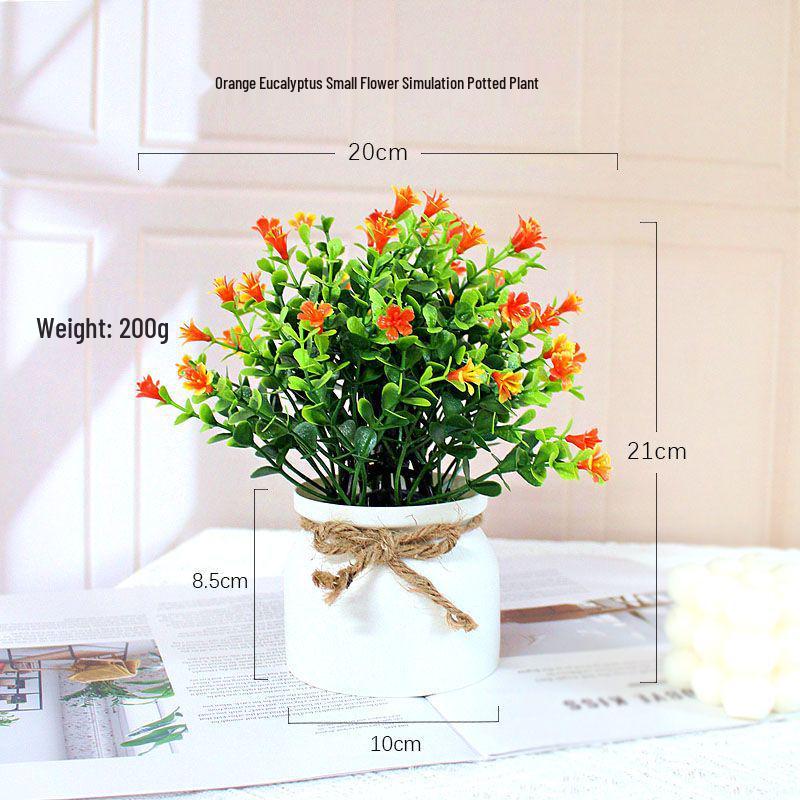 Nordic Potted Plant Ornament - Minimalist Artificial Flower Arrangement for Office & Home Decor