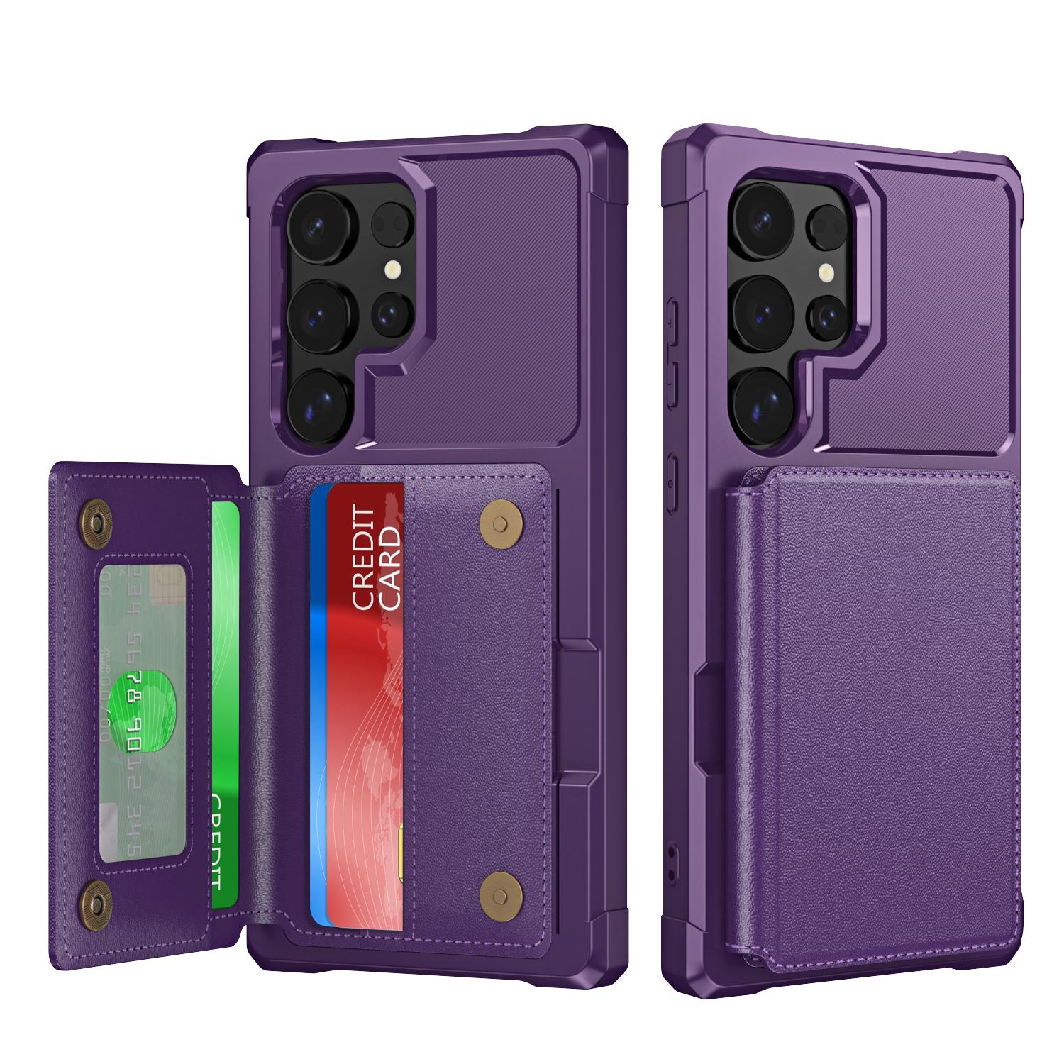 

Wallet Double Button Leather Wallet Case For Samsung Galaxy S24 Ultra S24Plus Magnetic Anti-fall Cards Solt Bag Pocket Cover For Galaxy S24Plus