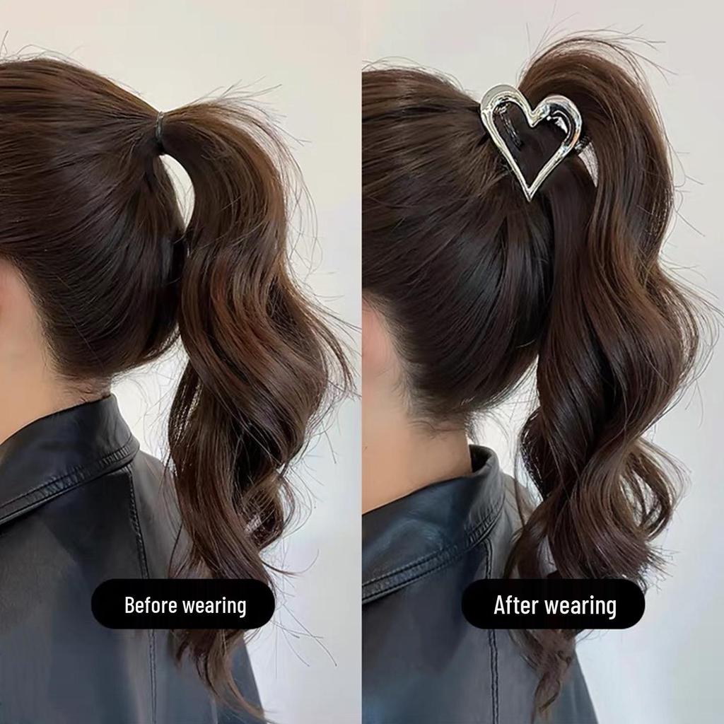 High-End Heart Ponytail Claw Clip for Women – Anti-Collapse Hair Accessory