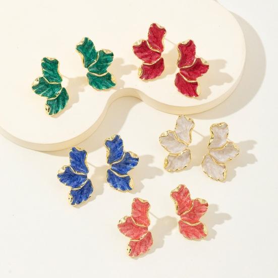 1 Pair Stud Earrings Maple Leaf Flower Women Earrings Smooth Surface Lightweight Ear Studs Jewelry Accessories