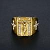 Hip Hop Iced Out Jesus Cross Ring Male Gold Color Stainless Steel Christian Rings For Women Men Religious Jewelry Anel Masculino