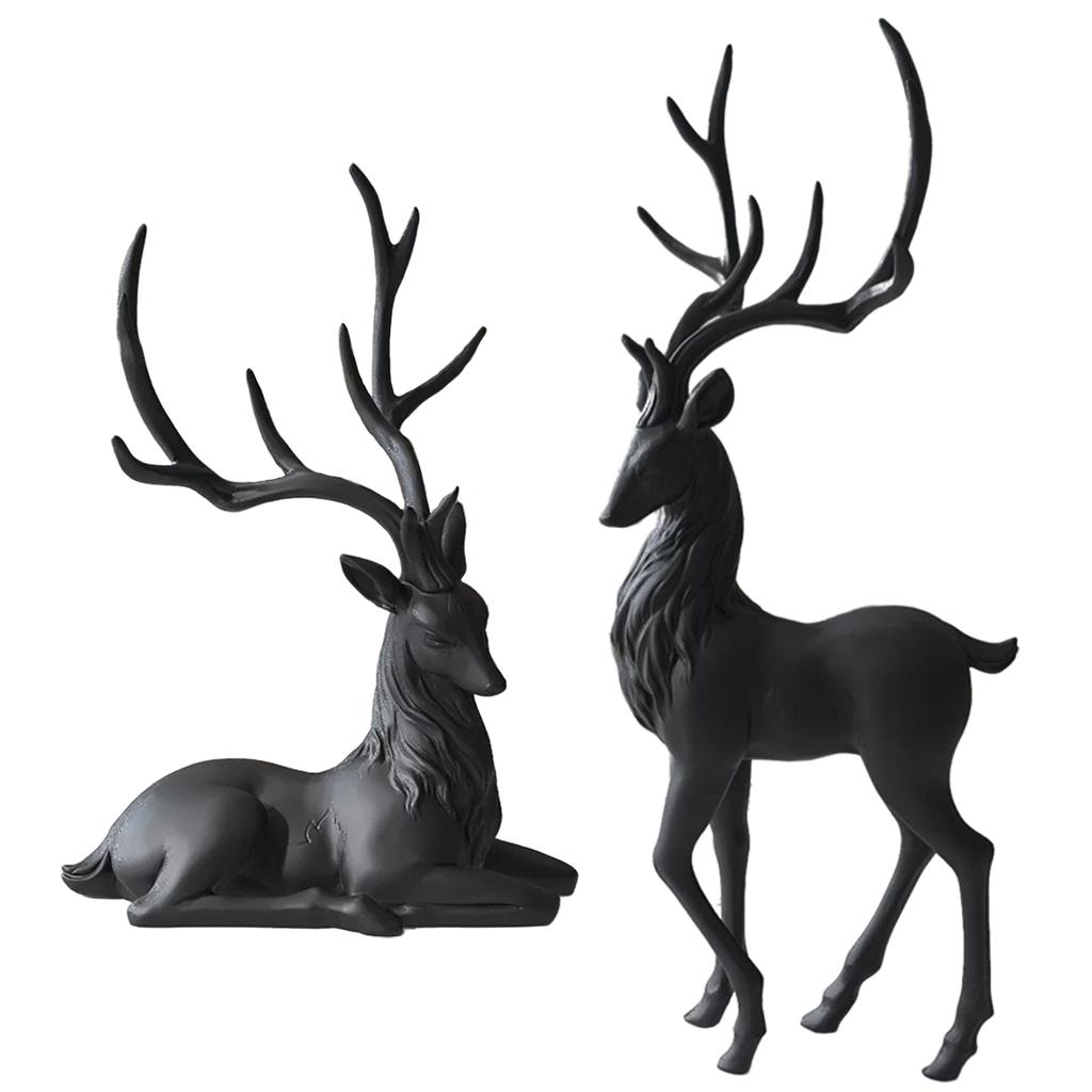 Resin Deer Decoration Style Reindeer Ornaments for Desk Shelf Gifts