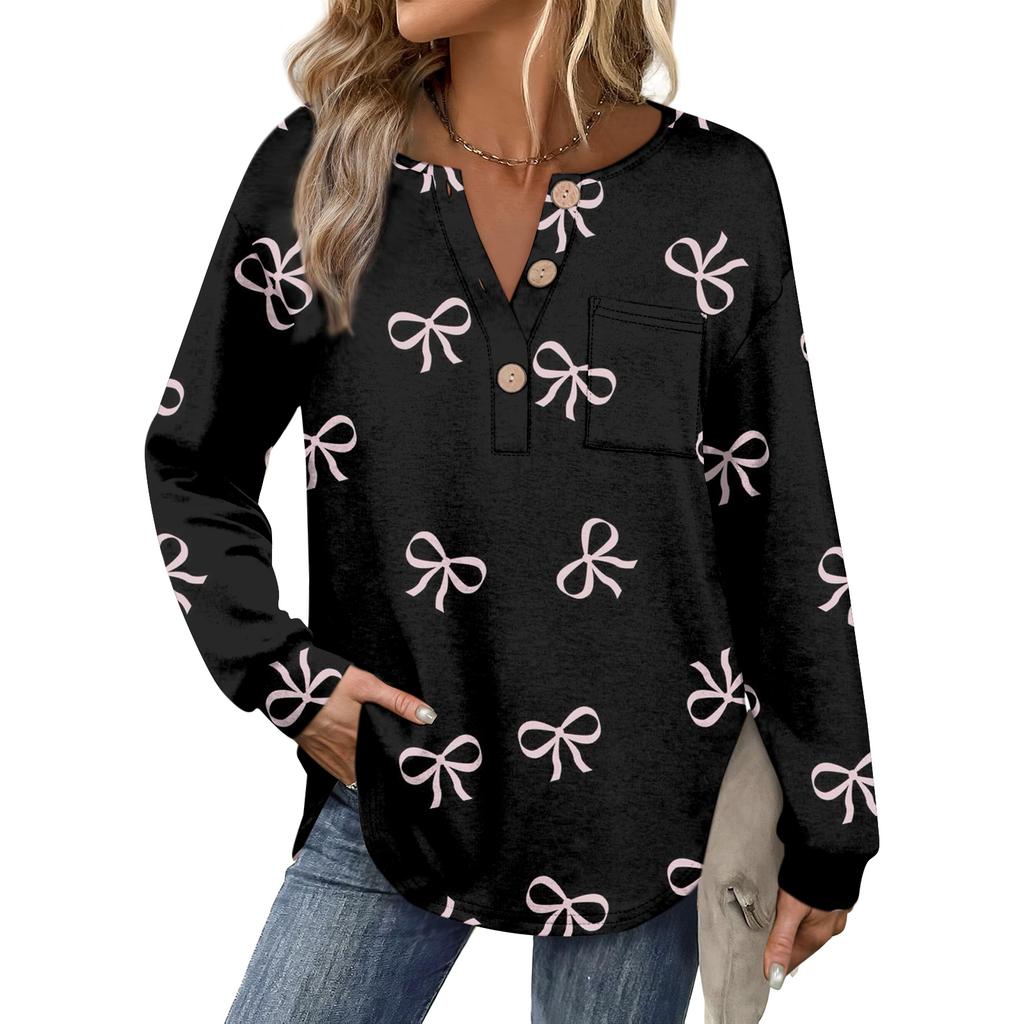 Women's Retro Printed Fashionable Long-sleeved Top