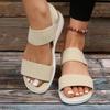 Women’s Platform Elastic Strap Open-Toe Slide Sandals Flat Summer Shoes