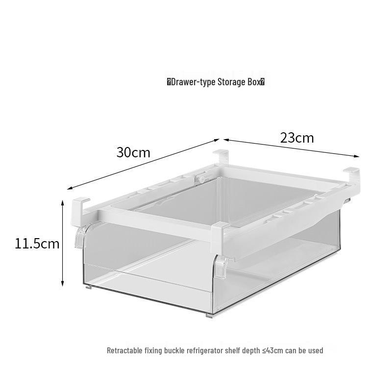 Fridge Storage Box & Egg Divider: Kitchen Freezer Organizer and Fresh-Keeping Drawer Rack.